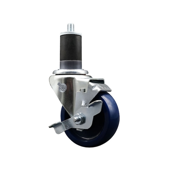 3.5'' Solid Poly Swivel 1-7/8'' Expanding Stem Caster with Brake